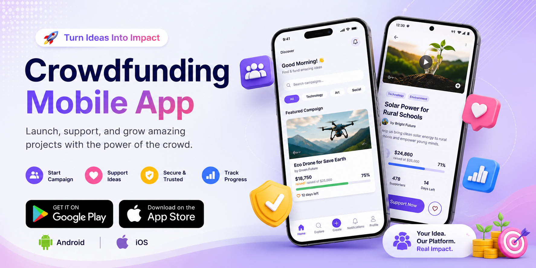 Get Customized Crowdfunding Mobile App